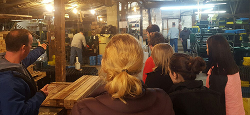 Students visiting Brooks Trap Mill