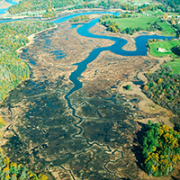 aerial view of Sherman Marsh