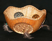gourd basket incorporating dreamcatchers