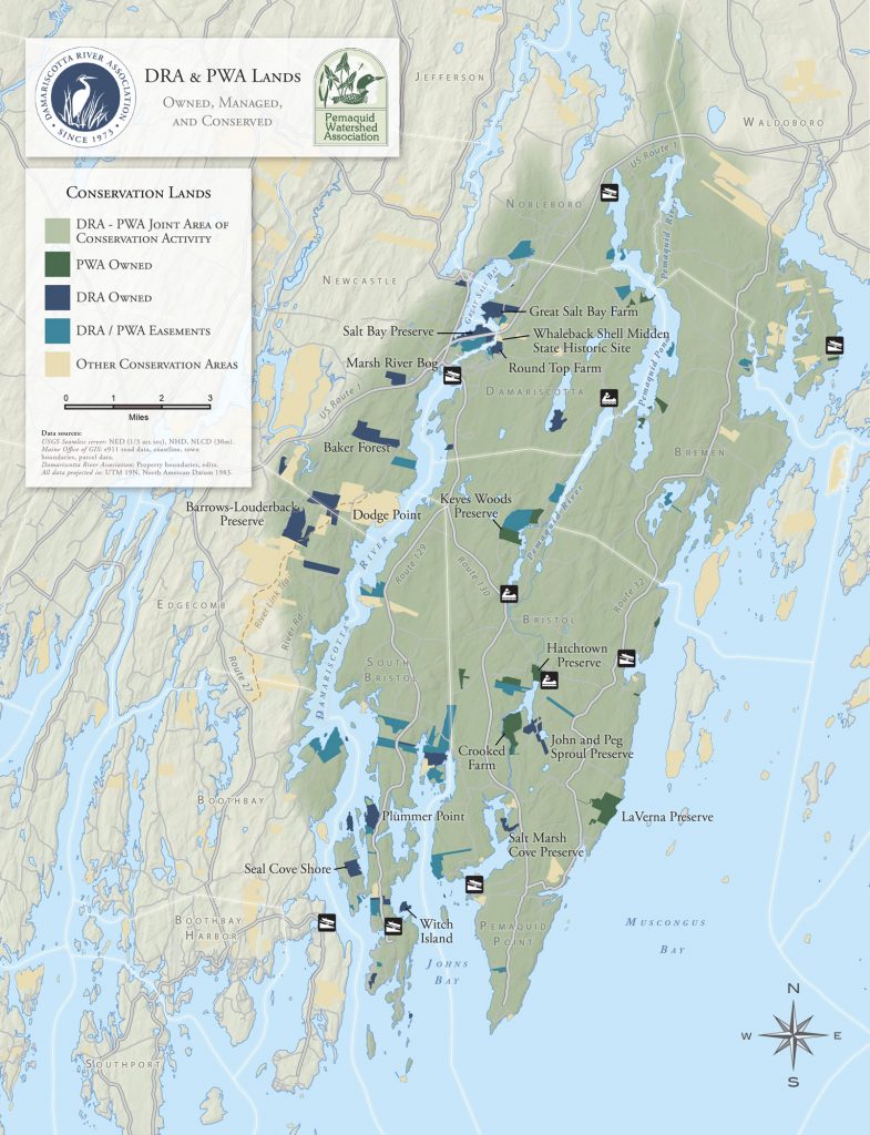 map of DRA and PWA lands and area of conservation activity