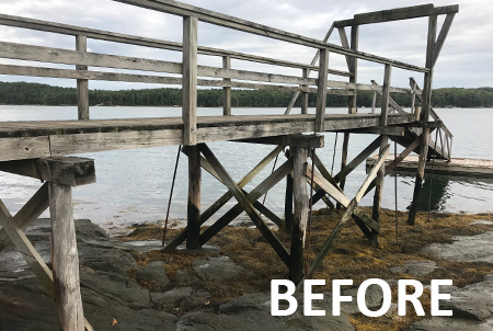 Dodge Point pier before being rebuilt