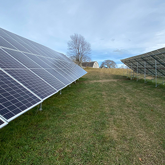 solar array behind Darrows Barn